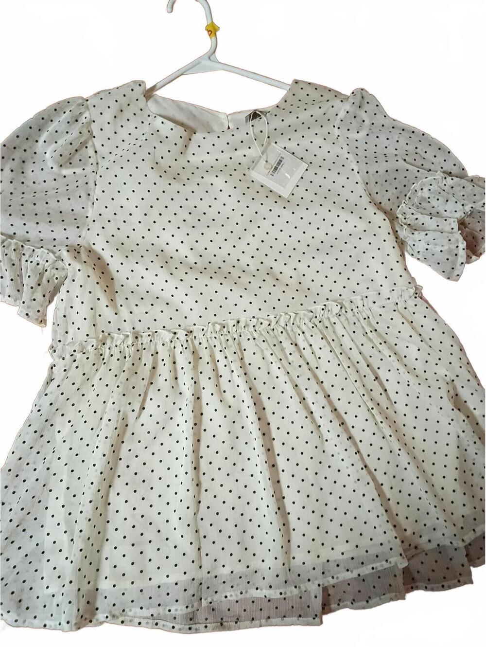 Hayden Los Angeles White Polka Dot Peplum Top Small